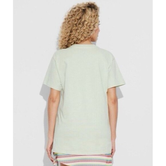 NWT Phluid Project T-Shirt Unisex S Light Green Floral Peace Sign 100% Cotton - Picture 2 of 7